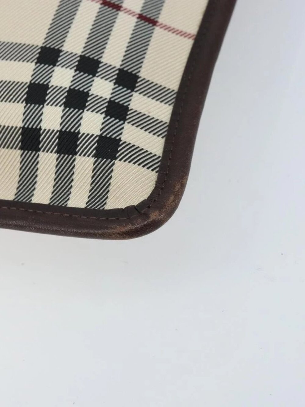 BURBERRY Nova Check Shoulder Bag Canvas Beige Silver Auth 172244 - Picture 5 of 13